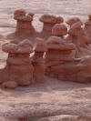 Hoodoos at Goblin Valley State Park, Utah, formed by erosion of jointed blocks of Entrada Sandstone