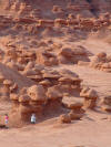 Hoodoos at Goblin Valley State Park, Utah, formed by erosion of jointed blocks of Entrada Sandstone