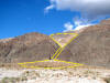 Illustrated version of wineglass canyon in Death Valley