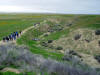 Ground view of offset stream on San Andreas in Carrizo Plains