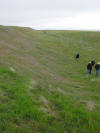 Students walk on a plate boundary
