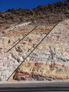 Normal faults illustrated in Charlie Brown outcrop
