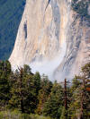 Dust plume from rockfall on El Capitan
