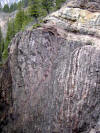 Angular unconformity at Box Canyon near Ouray CO