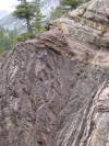 Angular unconformity at Box Canyon near Ouray CO